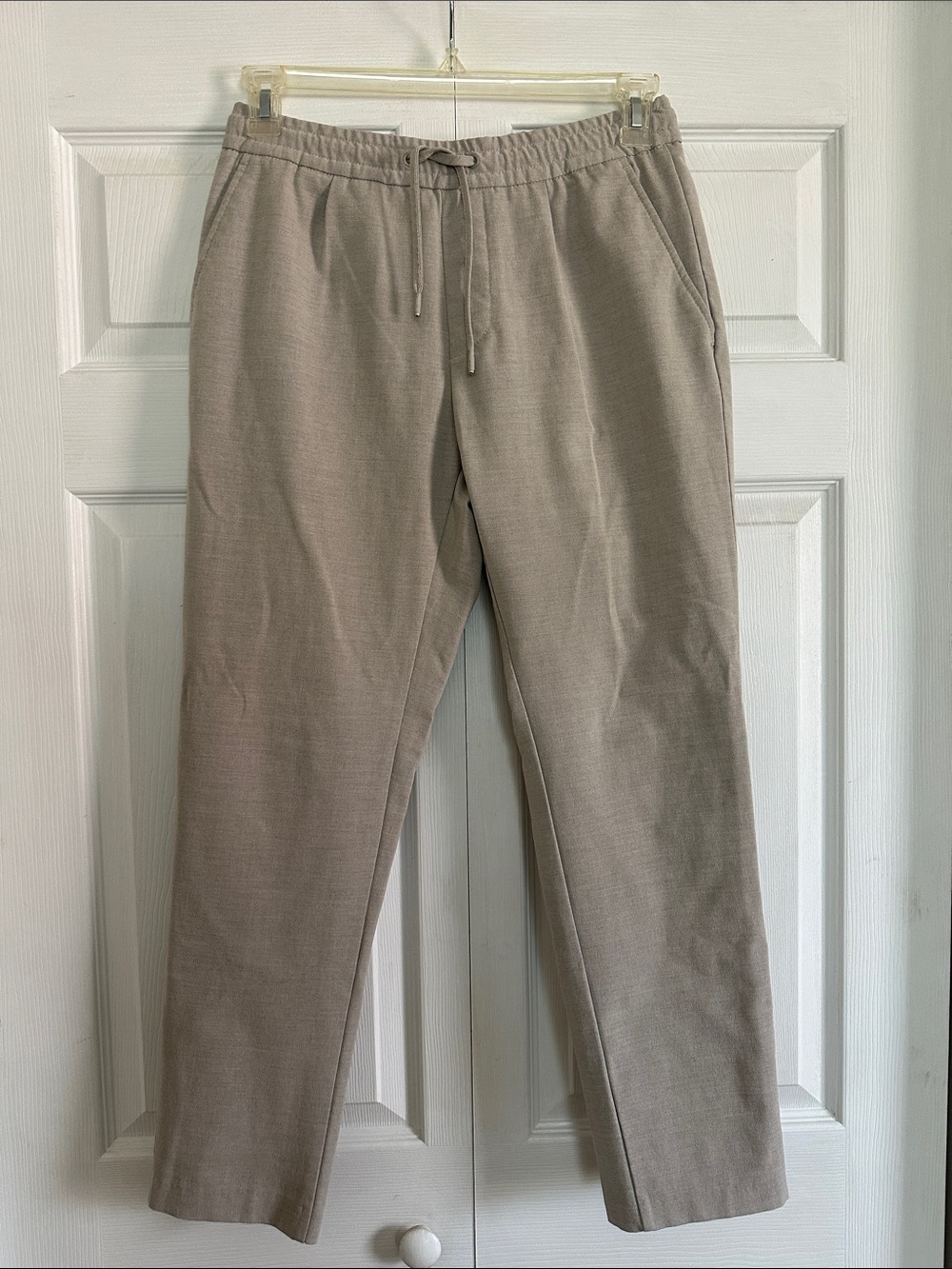 Zara Men’s Taupe Drawstring Pull-On Straight Leg Pants Size Medium